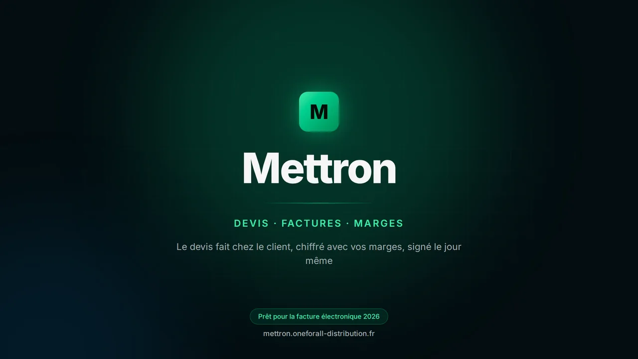 Affiche de la vidéo : Mettron — devis, factures, marges